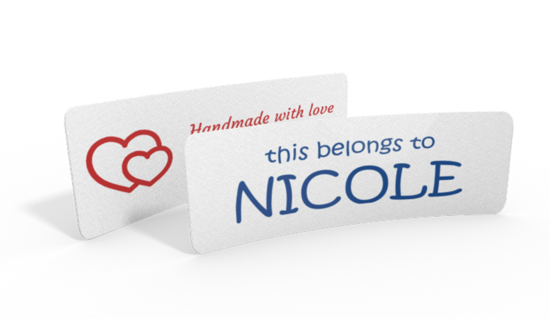 Printed Iron on name labels