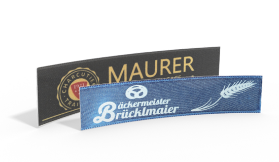 Printed ribbon with Logo, serigraphic print
