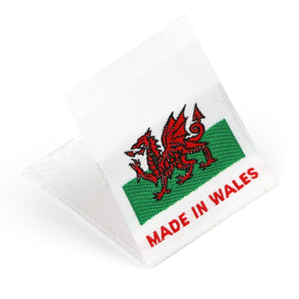 Woven 'Made in Wales' Flag Labels 