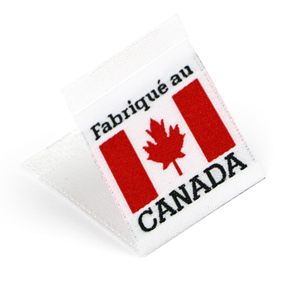 Woven 'Fabriqué au Canada' Flag Labels