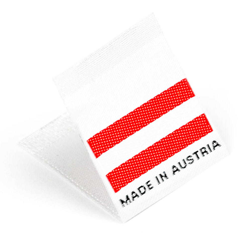 Woven 'Made in Austria' Flag Labels